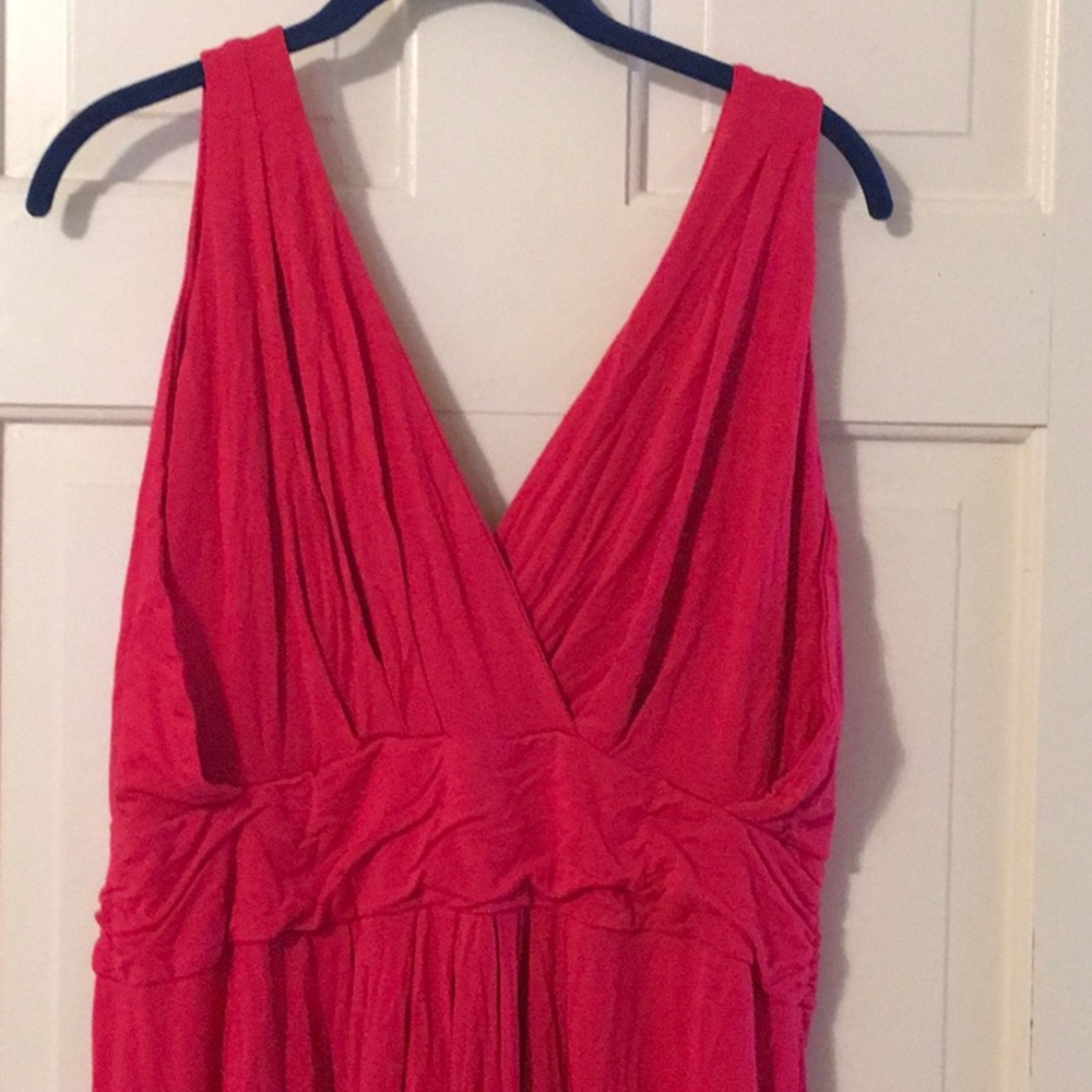 EUC,IMAN,1XP,Cotton,RED,step in design,gathered waist,sleeveless,maxi dress - Picture 8 of 9